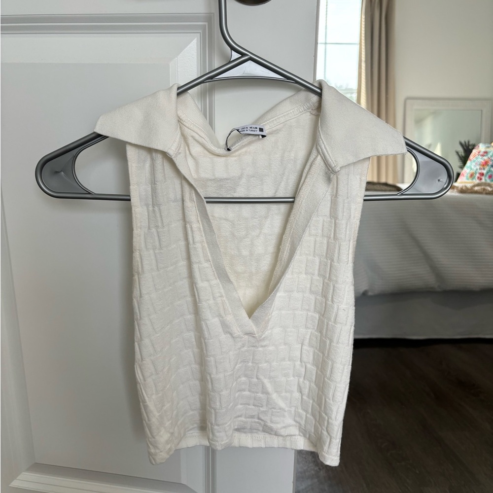 White collared top